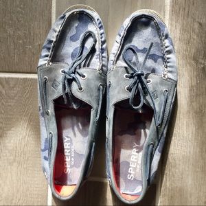Men’s Sperry Top Sider Shoes, Size 11, Blue Camo